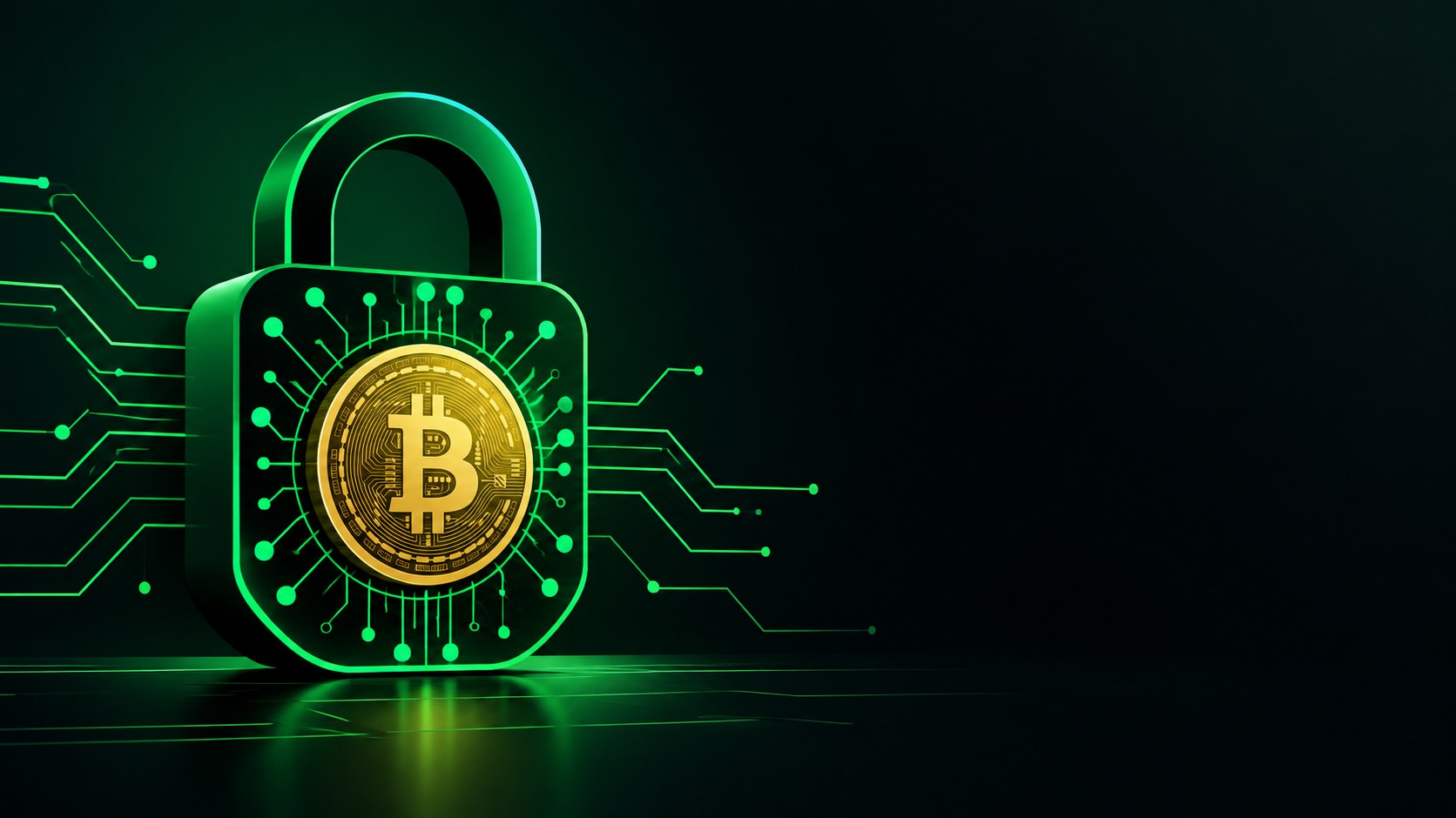 Digital padlock made of circuits protecting a crypto coin